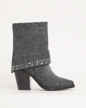 Enid Western Studded Cuff Ankle Boots Wide E Fit