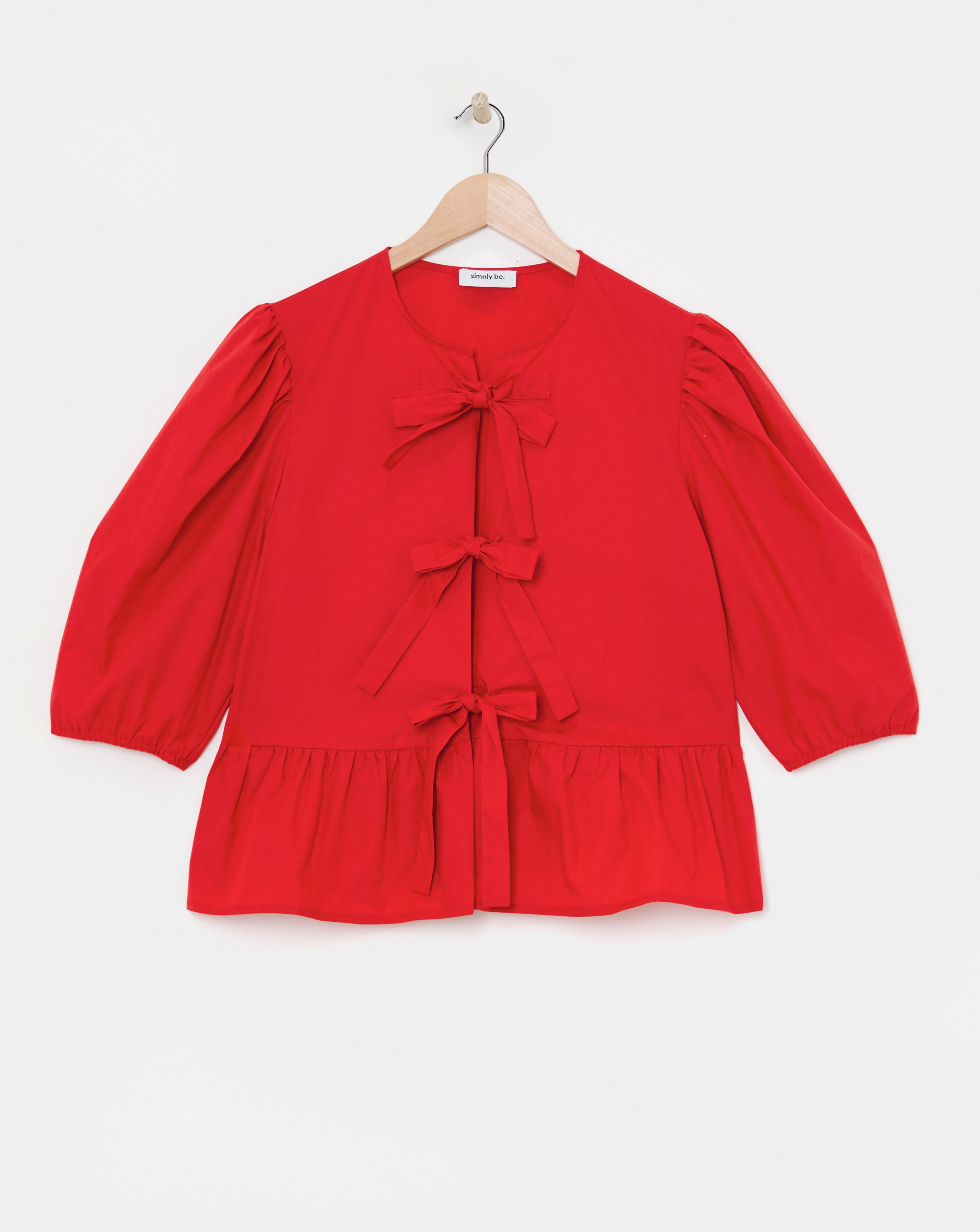 Tie Front Puff Sleeve Smock Top | Simply Be