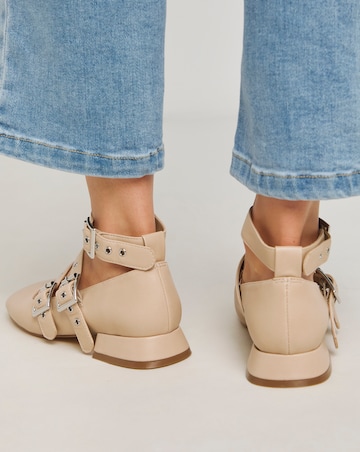 Garcelle Multi Strap Buckle Block Heel Shoes - Extra Wide Fit (EEE)