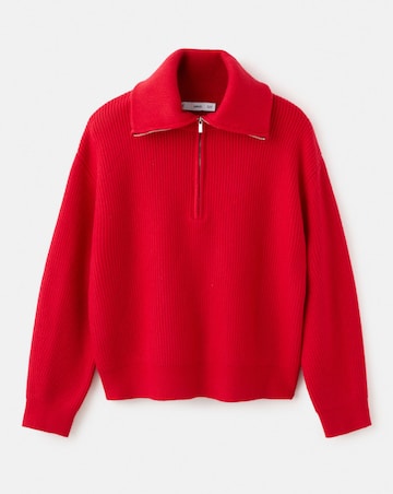 Mango Quarter Zip Knit Sweater