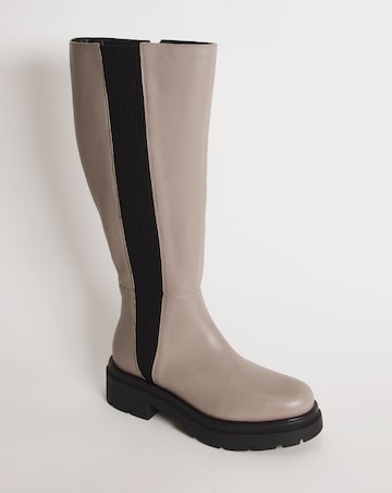 Calista Knee High Chelsea Boots - Exta Wide Fit (EEE) & Super Curvy Calf