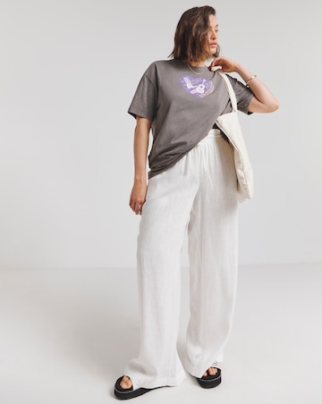 Acid Wash Music Festival Longline Slogan T-Shirt