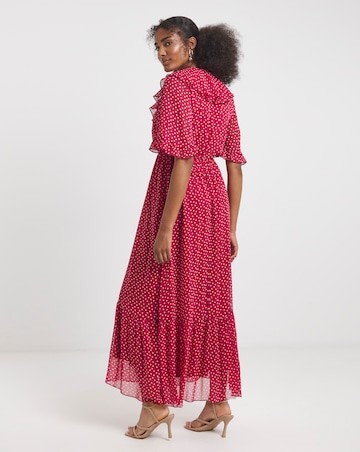 Flounce London Spot Frill Maxi Dress