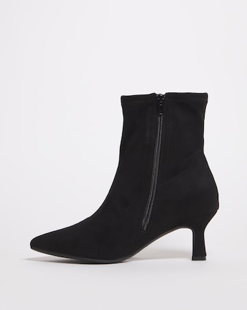 Ally Kitten Heel Sock Boot - Wide Fit (E)