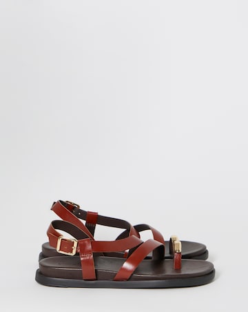 Carlota Leather Toe Hardware Footbed Sandals - Extra Wide Fit (EEE)