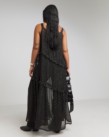 Black/Gold Dobby Overlay Dress