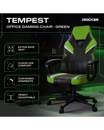 X Rocker Tempest Ergonomic PC Office Gaming Chair - Green