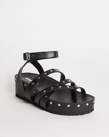Sasha Studded Strappy Footbed Sandals Ex Wide Fit Simply Comfort