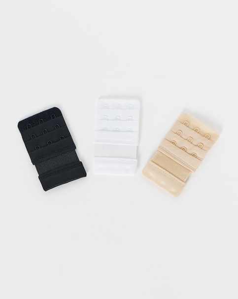 MAGIC Bodyfashion 3 Pack Bra Extenders 3 Hook - Black / Latte / White