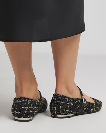 Emilie Mary Jane Stretch Ballerina Shoes - Extra Wide Fit (EEE)