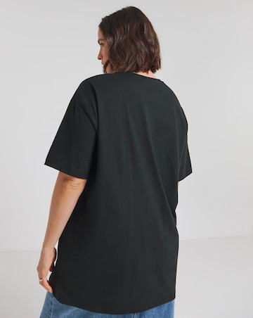 Black Wild at Heart Longline Slogan T-Shirt