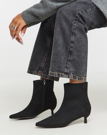 Mambo Kitten Heel Ankle Boots - Wide Fit (E)