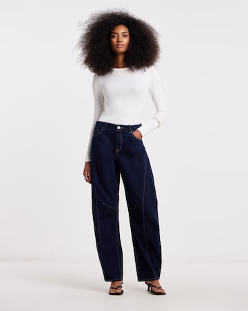 Simply Be Indigo Voluminous Barrel Leg Jean