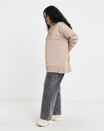 Mocha Popper Side Longline Hoodie