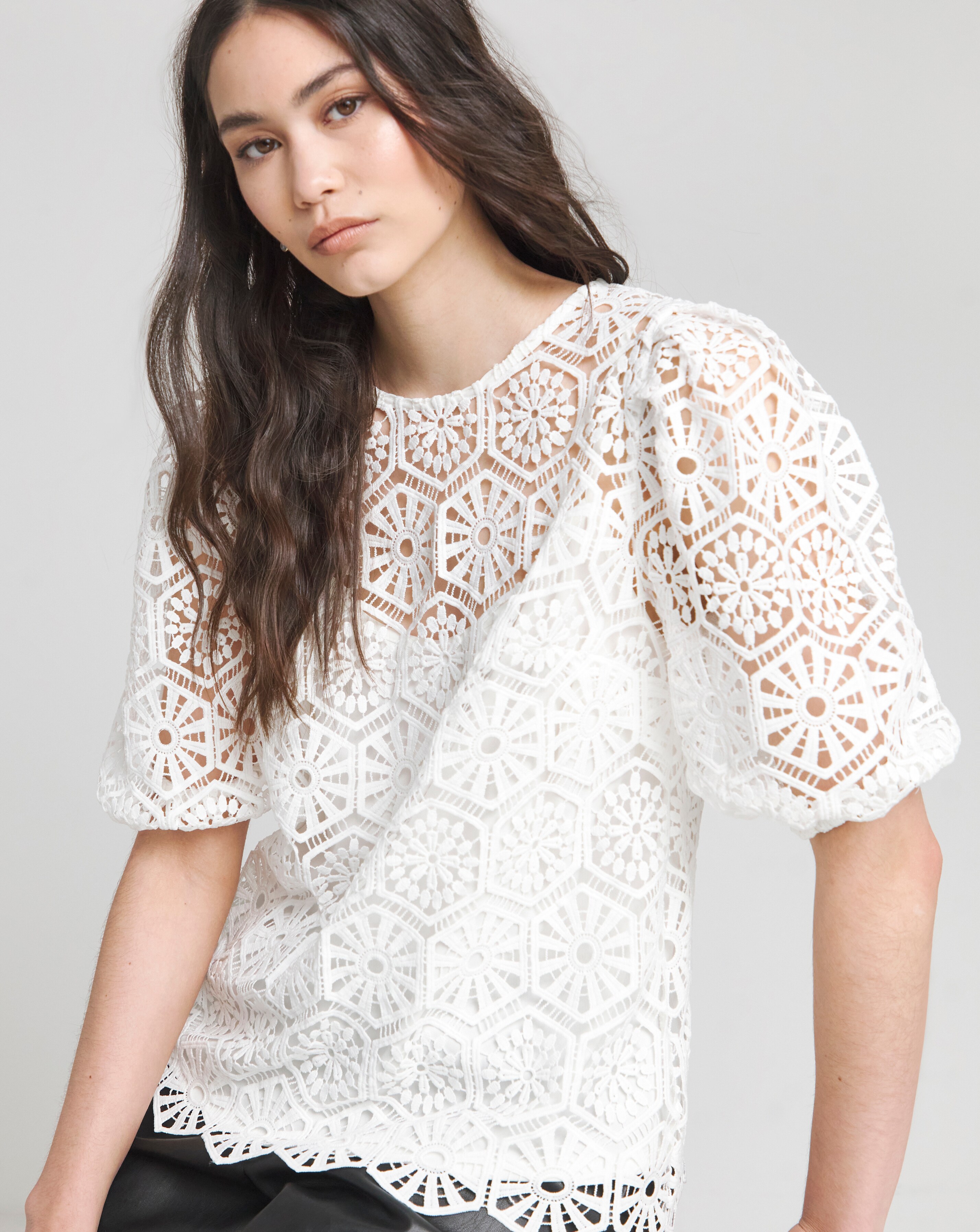 crochet white blouse