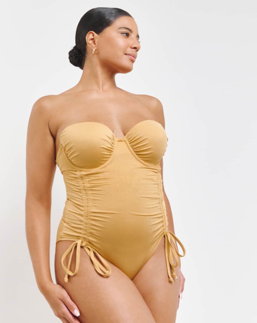 simply be gold dress AIDEN PLATINUM BANDAGE MINI DRESS
