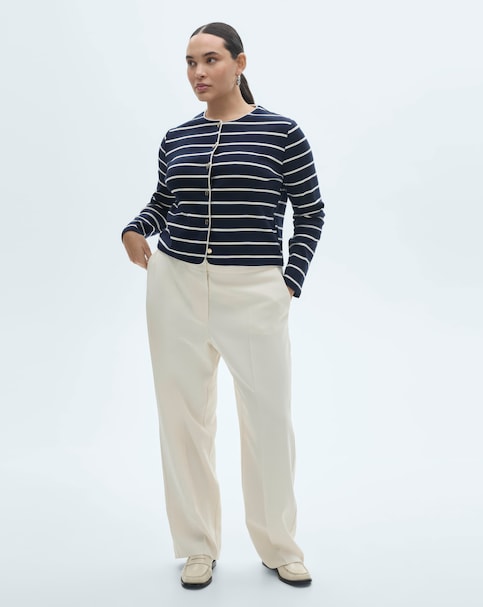 Mango Striped Knit Cardigan