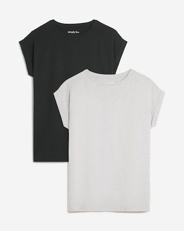 Black & Grey Marl 2 Pack Boyfriend T-Shirts
