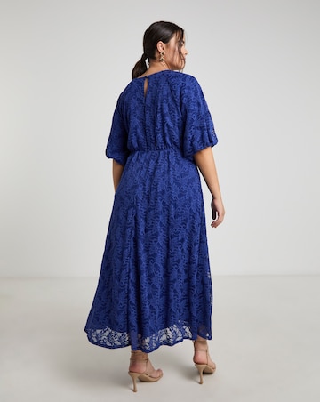 Joanna Hope Lace Dress With Puff Sleeves