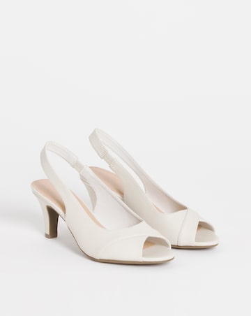 Swan Peep Toe Heeled Slingbacks - Wide Fit (E)
