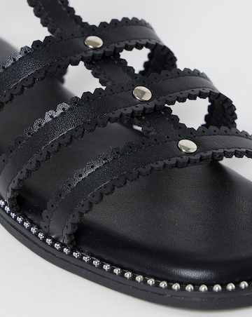 Zaire Scallop Edge Gladiator Flat Sandals - Extra Wide Fit (EEE)