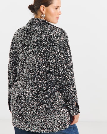 Gunmetal Sequin Shirt