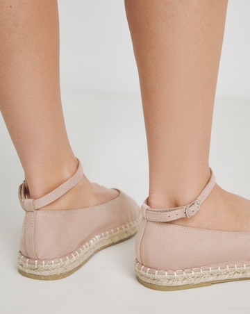 Daphne Espadrille Ballerina With Ankle Strap - Wide Fit (E)