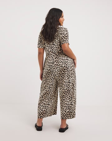 Leopard Print Supersoft Jersey Wrap Jumpsuit