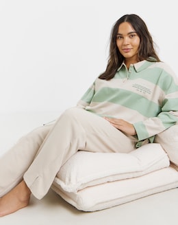 Simply Be Rugby Top &amp; Wide Leg Lounge Set