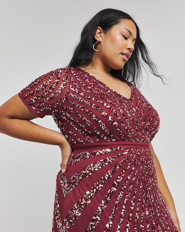 Maya Stripe Embellished Maxi Dress
