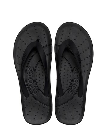 Crocs Black Classic Toe Post Sandals -Standard Fit (D)