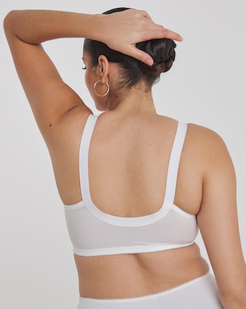 Pretty Secrets Dotty Front Fastening White Midi Bra (B-DD) White