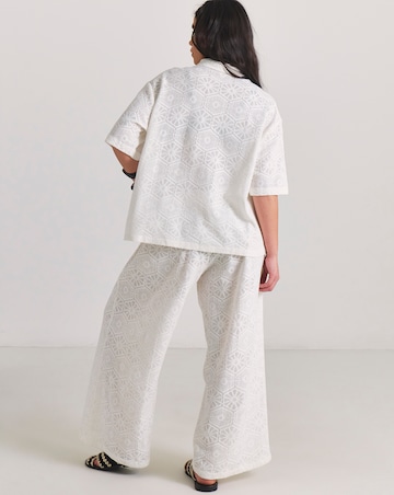 Cotton Lace Shirt and Trouser Beach Co-Ord
