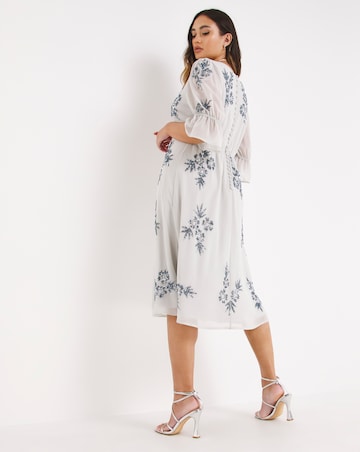 Joanna Hope Floral Sequin Midi Dress
