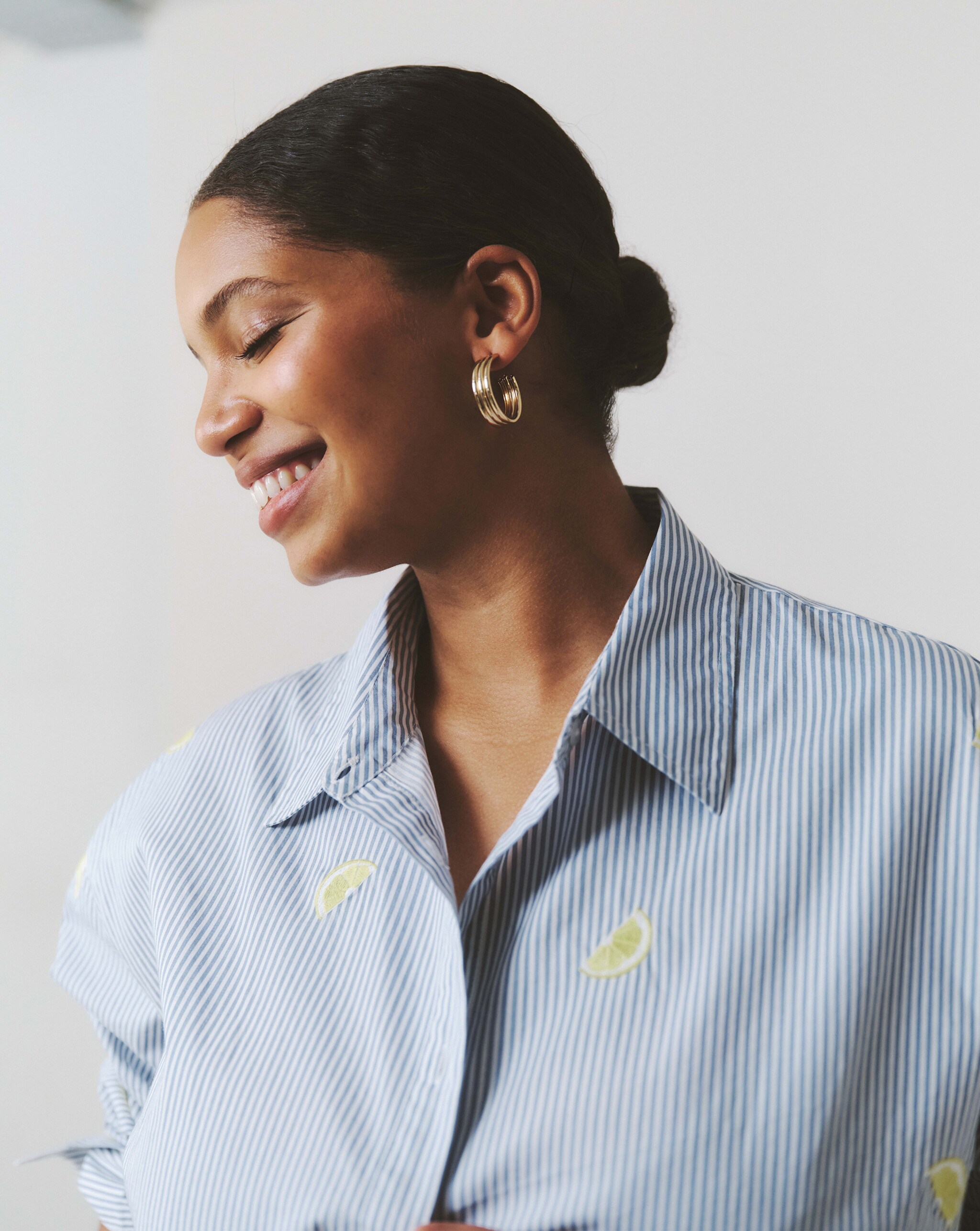 Blue & white pinstripe shirt