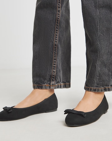 Simply Be Abundance Classic Bow Ballerina Shoes - Wide Fit (E)