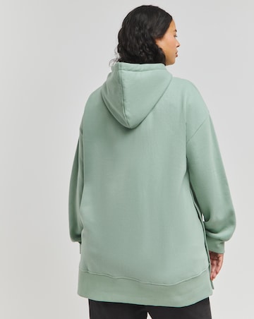 Sage Popper Side Longline Hoodie