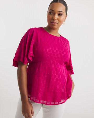 Joanna Hope Metallic Dobby Blouse