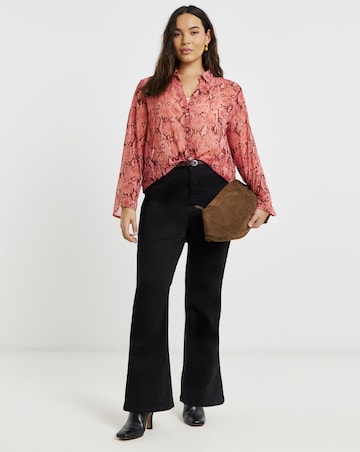 Pink Snake Crinkle Georgette Blouse