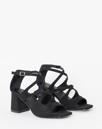 Dani Cross Over Strappy Block Heel Sandals - Extra Wide Fit (EEE)