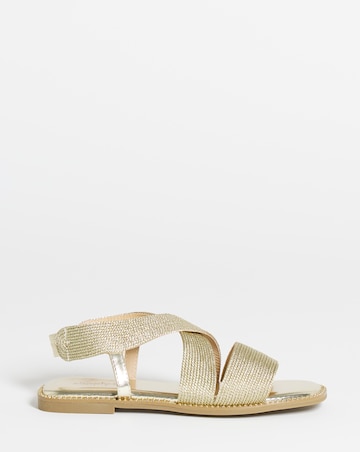 Janna Elasticated Flat Sandals - Extra Wide Fit (EEE)