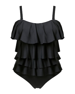 MAGISCULPT Firm Control Bandeau Ruffle Swimsuit