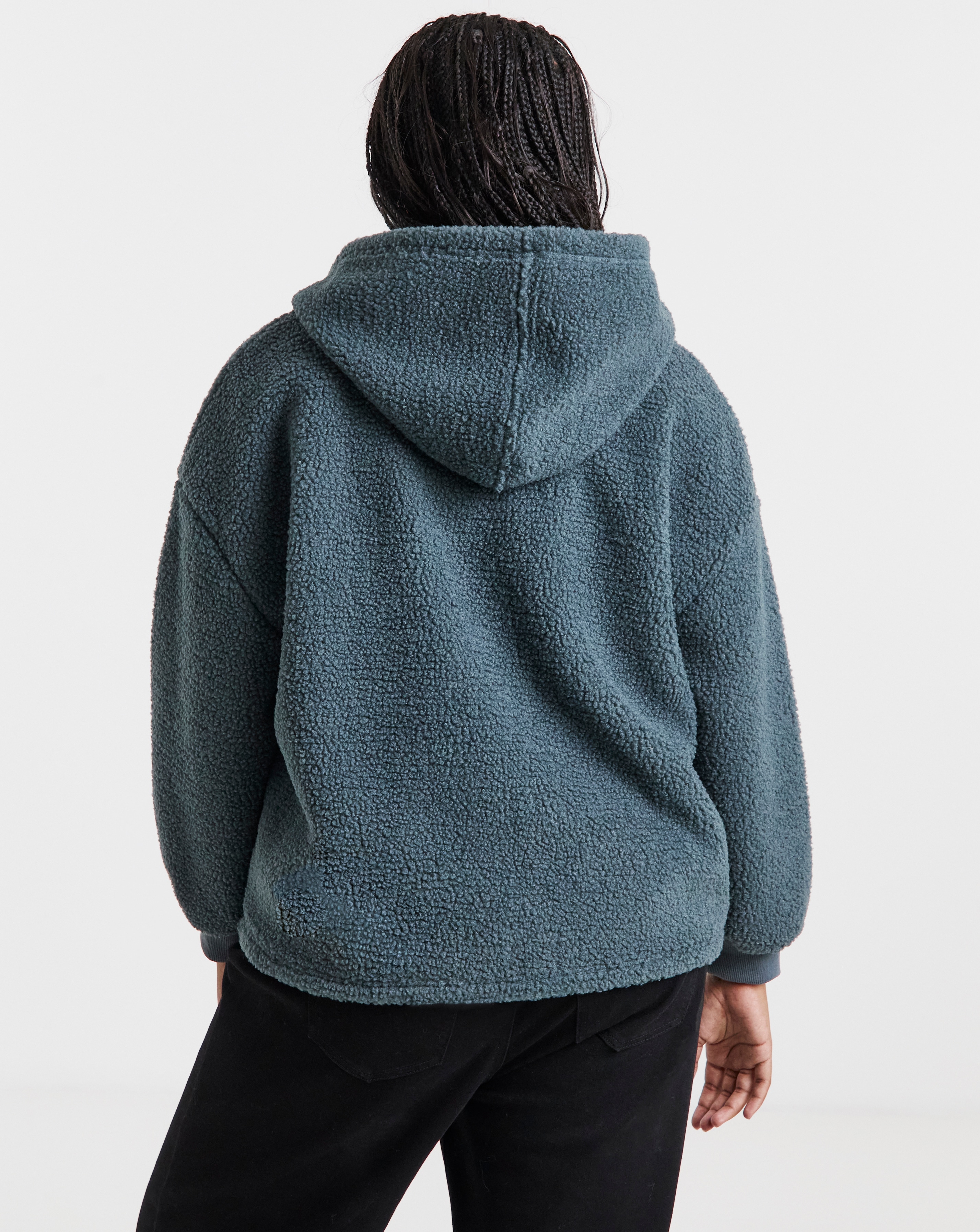 Charcoal Grey Borg Zip Through | Simply Be