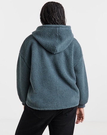 Charcoal Grey Borg Zip Through