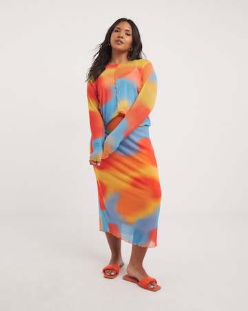 Multi Print Mesh Overlock Top