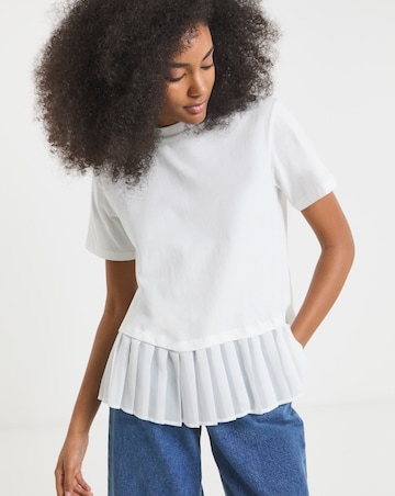 White Woven Hem 2 in 1 T-Shirt