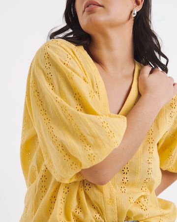 Soft Yellow Broderie Blouse