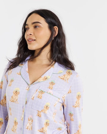 Chelsea Peers Classic Button Up Pyjama Set Spa Dogs Print