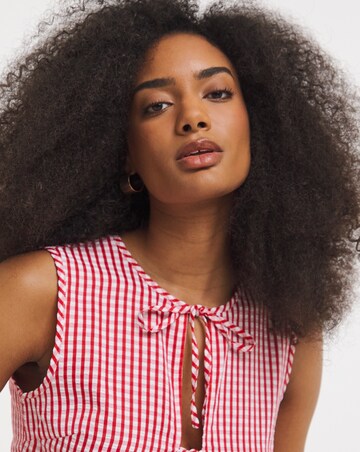 Vila Long Sleeve Striped Tie Top