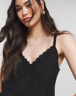 Simply Be Black Lace Trim Cami
